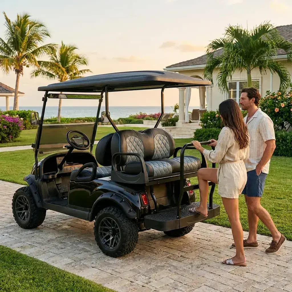 A&H fleet golf cart ready for rental in San Pedro Belize