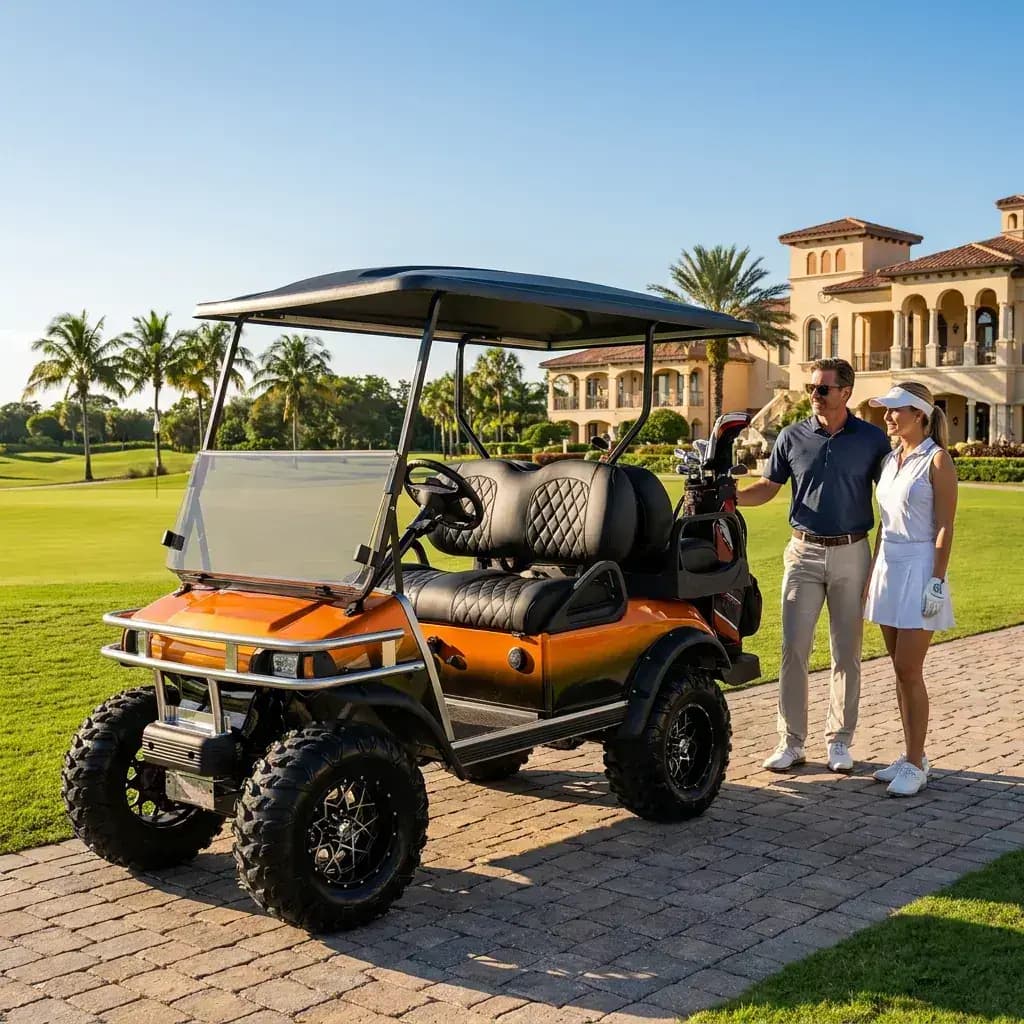 Golf cart from the A&H fleet ready to roll in San Pedro